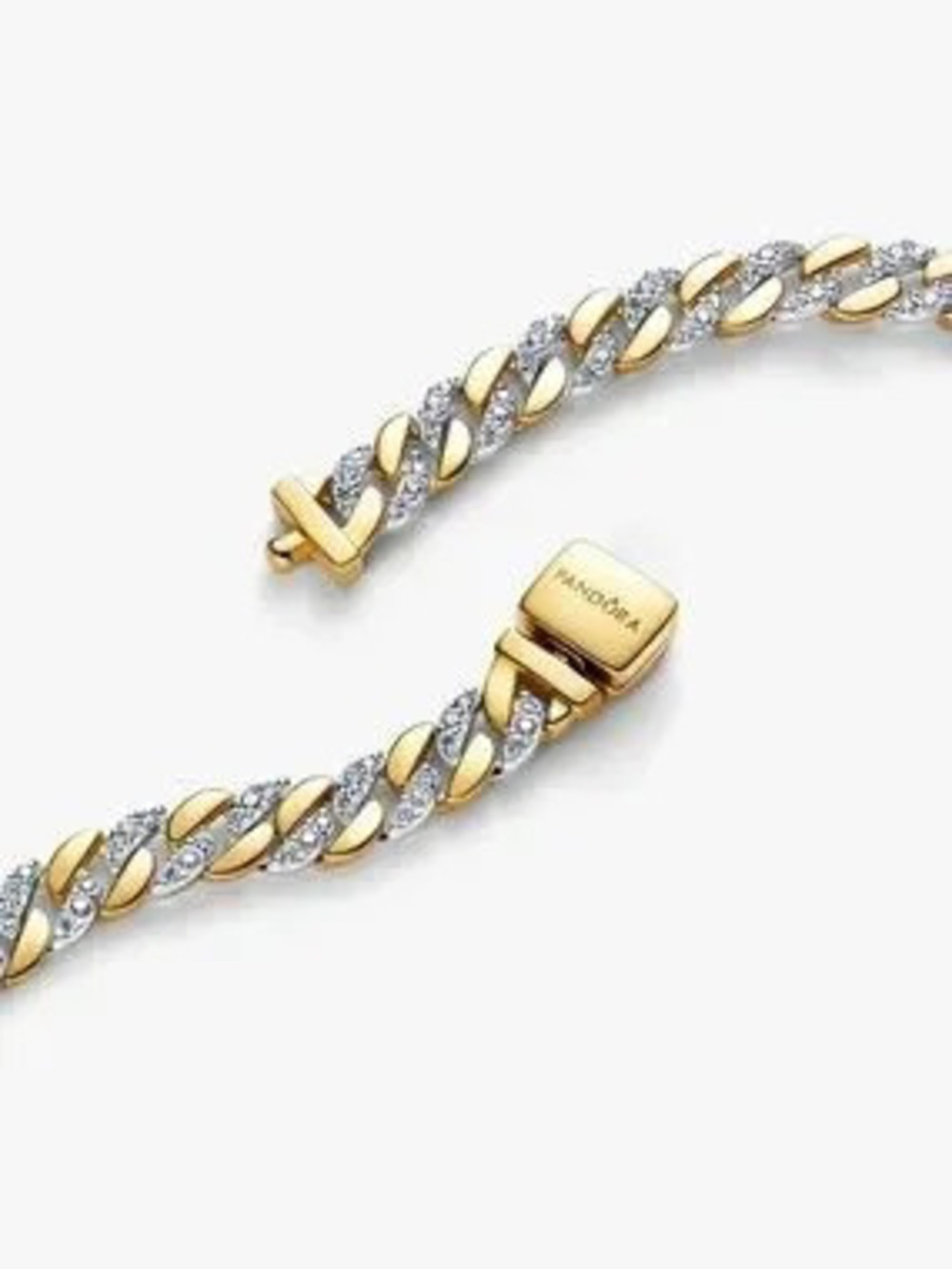 Pandora Two-tone Pav Cuban Chain Bracelet